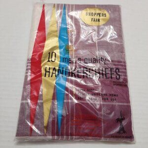 Shoppers Fair exclusive Handkerchiefs full size neat stitched 10 red plaid seal